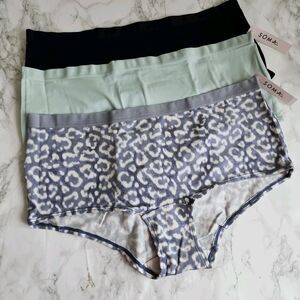 3 SOMA Cotton Modal Tailor Boy Short NWT  L / Large